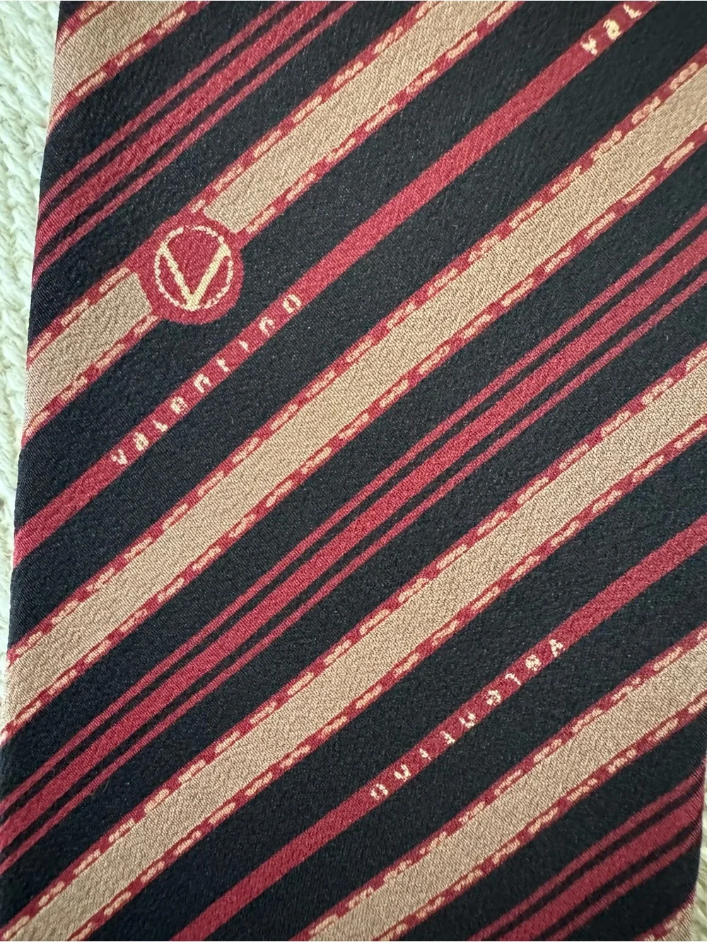 Vintage striped‎ Valentino 100% silk men’s tie